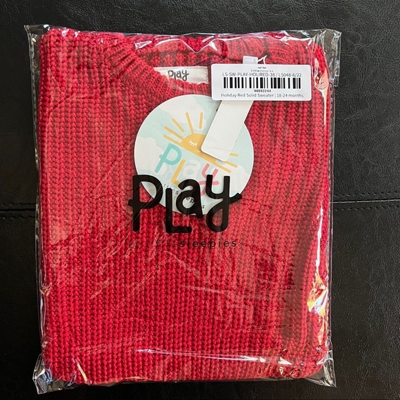 Little Sleepies LS Christmas Xmas Holiday Solid Red Sweater Baby Toddler 18-24 - Picture 5 of 5